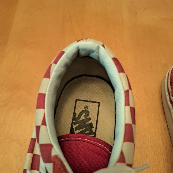 Vans Old Skool Red and White Checkerboard Canvas Sneakers Womens 8.5 Mens 7 - Picture 8 of 14